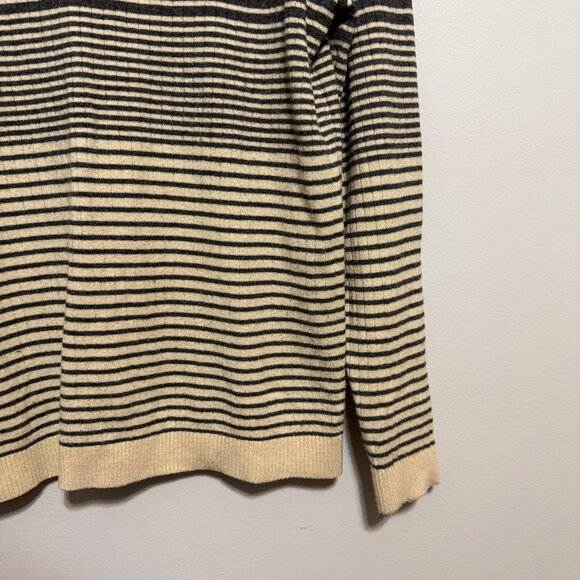 Striped Mock Neck Sweater Womens Size Medium By LOFT Ribbed Knit - Picture 3 of 7